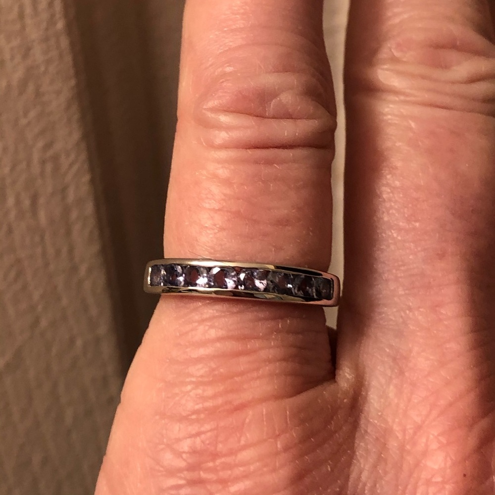 Tanzanite Sterling Silver Channel Set Size5